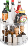 2 Tier Lazy Susan Turntable for Cabinet,Countertop,Pantry,9.5"W Spinning Seasoning Organizer,Double Rotating Kitchen Spice Rack Organizer and Condiments,Medicine,Vitamin Bottle Organizer Carousels,1Pc by SuoxingStorage