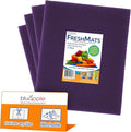 Bluapple FreshMats, Refrigerator Bin Liner, Fridge Drawer Mats, Crisper Life Extender Liner Keeps Produce Fresh Longer, Anti-Bruising, for Air Circulation, Washable & Reusable (4-Mats, 12x15, Purple) by TheBluappleCompany