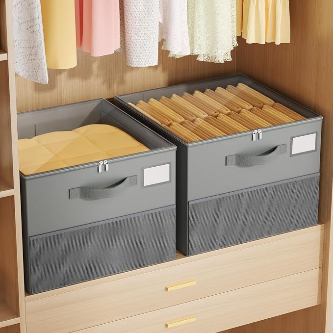 Large Reinforced Shoe Organizer for Closet with Adjustable Dividers, Gray | Customizable Compartments for Sneakers, Boots, Heels, Sandals, Clothes, Towels and Toys, Versatile Cube Storage Organizer - Image 8