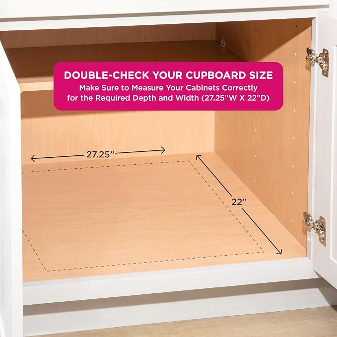 HOLDN’ STORAGE Pull Out Cabinet Organizer, Pantry Drawer, 26"W x 21"D x 5"H | Heavy-Duty Full-Extension, Roll Out Shelf for Pots, Pans & Under Sink Storage, Chrome, Require a 27.25"W Cabinet Opening - Image 3