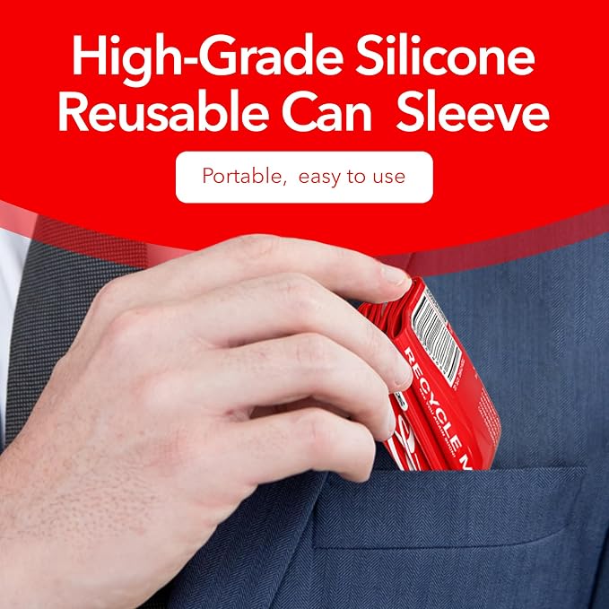 BeerSkin Silicone Can Covers 12 oz (355 ml) - Soda Can Cover - 3 Pk | Red, Reusable, Travel, Camping, Beach Days, Outdoor Parties, Fun Beverage Accessories, Gift for Outdoor Lovers - Image 4