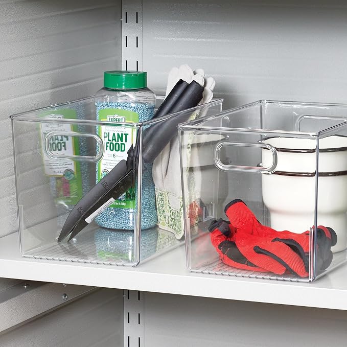iDesign Storage Bins with Handles, Set of 2, Clear | Organizer Bins, For Kitchen, Pantry, Bathroom, or Home Office - Image 8