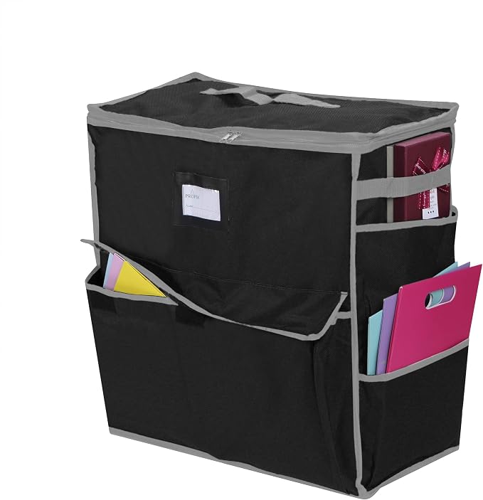 Unique Holiday Storage Organizer for Gift Bag and Wrapping Accessories (Black) - Image 3