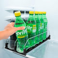 Upgraded Premium Drink Organizer for Fridge. Ultra Space Saving Soda Can Organizer for Refrigerator with Larger Stopper Height and Automatic Pusher with Locking Feature. Holds 10 Cans (2 Rows, Black) by SIPSORT