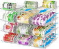 Can Organizer for Pantry 4 Tiers Rolling Can Storage Cupboard | Automatic Rolling Holds 48 Cans Combinable Canned Food Organizer Soda Can Organizer for Cupboard Cabinets Pantry Fridge Clear by BingoHive