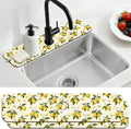 2 Pcs Kitchen Sink Splash Guard Faucet Mat Vintage Lemon Faucet Mat for Sinks Butterfly Absorbing Drying Mats for Kitchen Bathroom, 23.6x5.5inch by CONCHLERY%E6%97%97%E8%88%B0%E5%BA%97