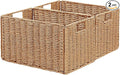 Wicker Storage Basket, Set of 2 Hand-Woven Paper Rope Wicker Basket, Small Storage Baskets for Organizing Toilet Paper Basket, Foldable Large Cube Storage Organizer Bins for Shelves (Natural) by Vagusicc
