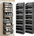 Over the Door Organizer, 6-Tier, 100D Fabric, Dark Gray 2pc | Over the door shoe organizer, 50 lbs capacity, 12 side mesh pockets, 100D extra thick fabric, Closet & entryway storage by HomeluxTheory