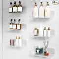 Adhesive Bathroom Shelves, 6 Pack Acryilc No Drill Stick on Shelf by Kawfle