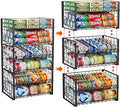 JKsmart 2-Tier Stackable Rack Organizer for Pantry, Adjustable Dispenser Holds Up to 88 Cans, Storage Holder for Various Ounces of Canned Drinks, Black, 3 Pack by JKsmart