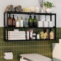 Extra Long Bathroom Organizer Storage Shelves 100% Bamboo Adjustable Height Over The Toilet Storage Floating Shelf for Wall Shower Shelf Can Placed in The Bathroom Kitchen Living Room for Multi Usage by PPN