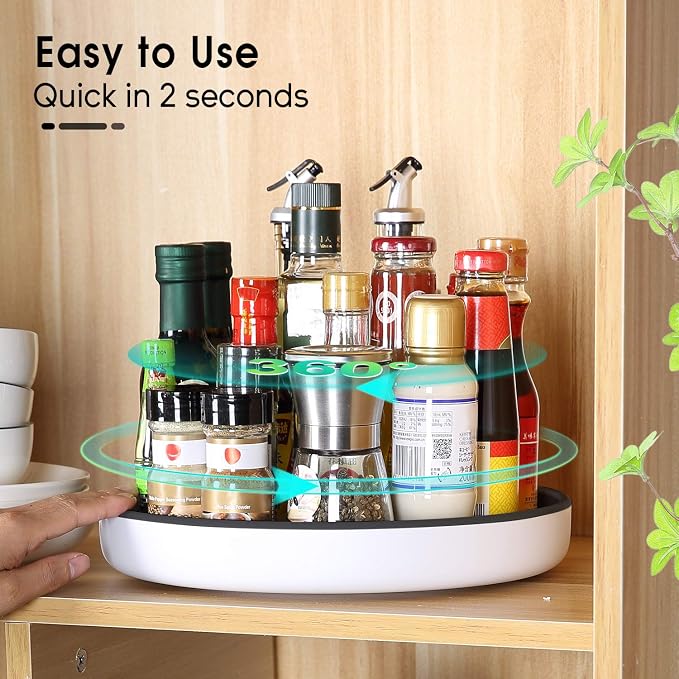 LAMY Lazy Susan for Table Top, 10 Inch Lazy Susan Organizer for Cabinet | Lazy Susan turntable for kitchen, pantry, refrigerator & bathroom.Smooth 360 degree rotation for easy access and organization - Image 3
