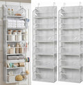 Over the Door Organizer, 6-Tier, 100D Fabric Transparent 2pc | Over the door shoe organizer, 50 lbs capacity, 12 side mesh pockets, 100D extra thick fabric, Closet & entryway storage by HomeluxTheory