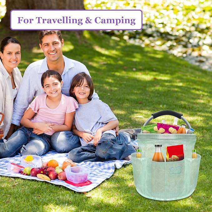 2Pack Portable Cleaning Caddy for Cleaning Supplies, 17L Household Tool Bucket Organizer for Men, Large Cleaning Basket in PVC Resin for Family, Garden, Transparent + Green - Image 9