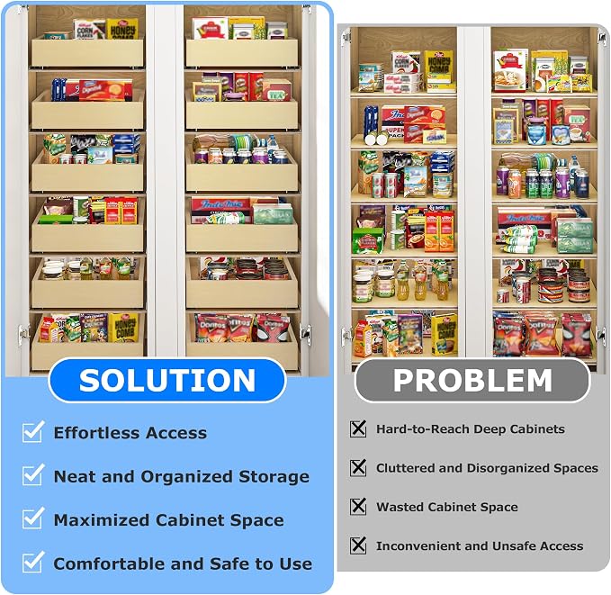 WelFurGeer Soft Close Pull Out Cabinet Organizer, 29" W x 22" D Pull Out Drawer for Cabinets, Cabinet Roll Out Drawers, Slide Out Drawers, Durable Pullout Drawer for Home & Kitchen Organization - Image 4