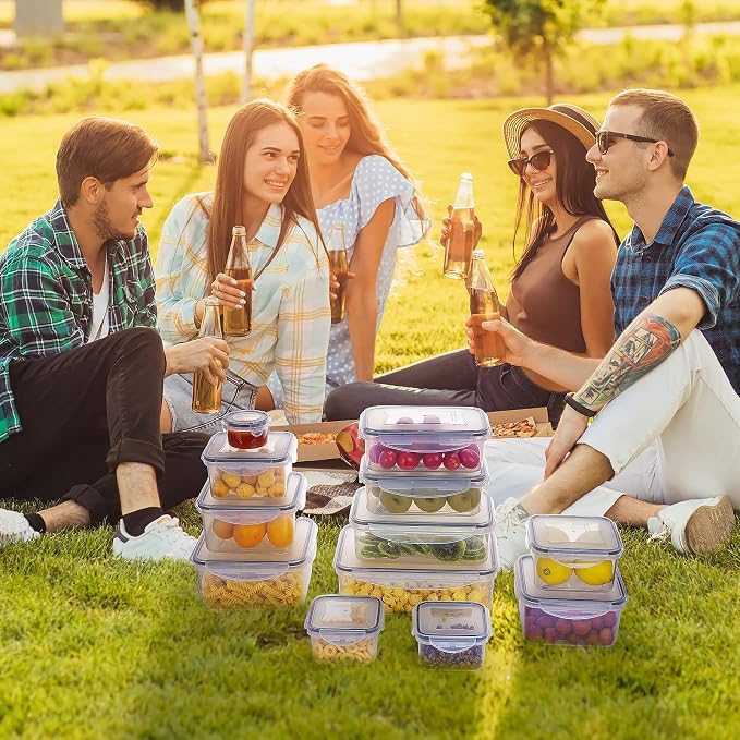 34 PCS Food Storage Containers with Lids Airtight(17 Lids &17 Containers) | Microwave/Dishwasher Safe 100% Leakproof Storage Containers for Meal Prep Kitchen Storage Organization with Labels & Pen - Image 7
