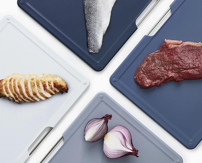 Joseph Joseph Folio 4-Piece Colour coded Cutting Board Set, Slimline case for organized Kitchen storage, Silver - Image 4