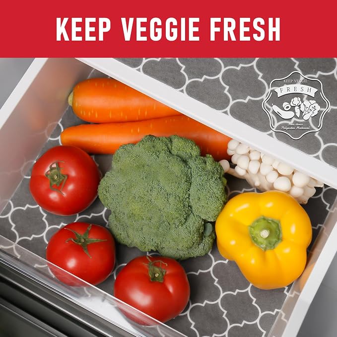 Cooyes Refrigerator Liners 17.7" x 360", Absorbent Strong Grip Fridge Mats Machine Washable, Non-Adhesive Refrigerator Shelf Liner for Fridge Bins & Kitchen Cabinets, Gray - Image 4