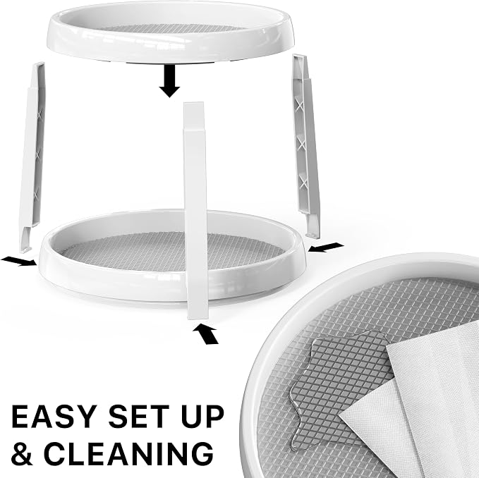 Simple Houseware 2-Tier Lazy Susan Spice Organizer, 10-Inch, White/Gray - Image 5