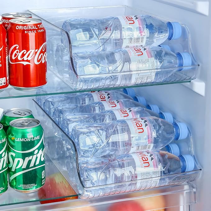 Puricon 2 Pack 16.9 oz Water Bottle Dispenser Organizer for Refrigerator Plastic Container Storage Bin for Fridge Freezer Pantry Kitchen | Plastic Container Storage Bin for Refrigerator Fridge Freezer Pantry Cabinet Kitchen - Image 5