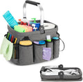 PGmoon Cleaning Caddy Organizer with Handle,Grey | Cleaning Tote Bag with Multiple Pockets for Cleaning Supplies, Products Storage, Housekeepers, Kitchen Cleaning Supplies by PGmoon