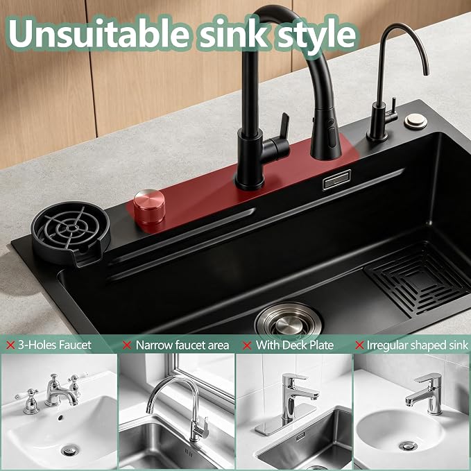 NiuYichee Water Absorbent Faucet Mat for Kitchen Sink,Stone Drying Sink Mat | Absorbing Stone Tray for Bathroom Counter, Diatomite Coaster, Sink Splash Guard/ Sink Protectors, Fast-dry, Prevent Moisture - Image 3