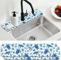 2 Pcs Kitchen Sink Splash Guard Faucet Mat Marine Elements Faucet Mat for Sinks Turtle Pattern Absorbing Drying Mats for Kitchen Bathroom, 23.6x5.5inch by CONCHLERY%E6%97%97%E8%88%B0%E5%BA%97