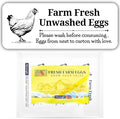 120 Chicken Egg Carton Labels Stickers | White | Farm Fresh Eggs | 4 6 12 15 18 30 48 50 Count - Basket Box Container Extra Organizer Farm Supplies, 66mm x 26mm by Unknown