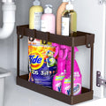 Simple Houseware 2-Tier Under Sink Organizer Storage Tray with Hooks, Brown by SimpleHouseware