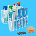 Cabinet Door Organizer 2Pcs, Foil and Plastic Wrap Organizer with 2 Sponges, Cabinet Door Storage with 2 Caddy Adhesive, for Aluminum Foil, Plastic Wrap, Wool Dryer Balls, White,(Medium, Large) by FHJP