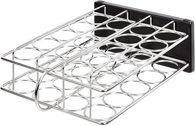 Amazon Basics 20 Jars Spice Rack Organizer, Space-Saving Kitchen Organizer with Glass Spice Jars, Sturdy, Silver - Image 5