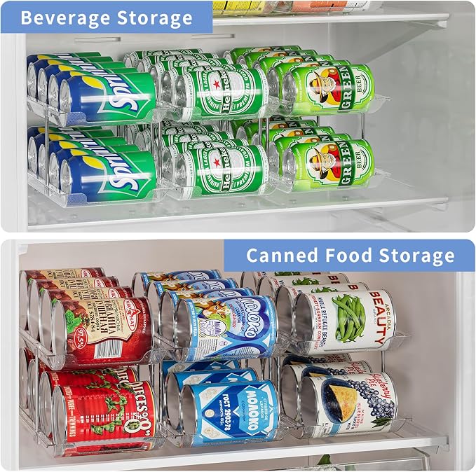 Jsyrjing Can Organizer for Pantry, 3-Tier Stackable Can Dispenser Rack | Automatic Rolling, Modular Flexible Combination, Extra-Thick Clear Material, Cabinet Pantry Fridge Countertop Storage - Image 4