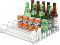 Adjustable White Fridge Organizer, Automatic Can Dispenser & Drink Rack | Holds up to 25 Cans (12oz/16oz/20oz), Gliding Soda & Beer Organizer for Refrigerator - Space Saving Kitchen Storage by Unknown