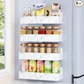 Mystozer Magnetic Spice Rack for Refrigerator, Kitchen Organizer and Storage Shelf, Marble(4 Pack) by Mystozer