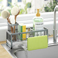 HapiRm Sponge Holder for Kitchen Sink - Self-draining Sink Caddy with Brush and Dishcloth Holders, Stainless Steel Kitchen Organizer for Countertop - Grey by HapiRm