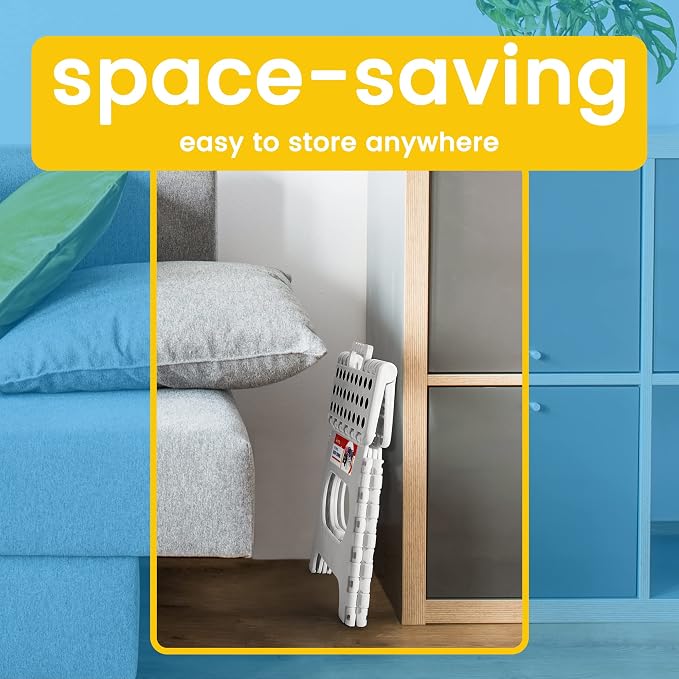11 Inch Folding Step Stool for Kids, Non-Slip Foldable Stools, White | Heavy Duty Collapsible Foot Stool, Lightweight with Built-in Handle, Holds 300 lb for Adults Kitchen Bathroom Bedroom Outdoor - Image 6