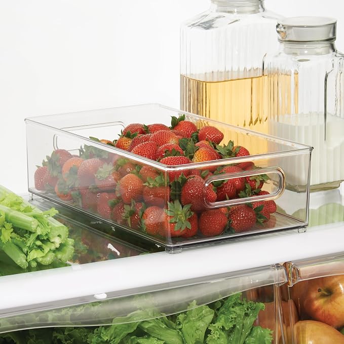 iDesign Stackable Fridge Bin, Clear, Set of 2 | Storage Bin for Freezer or Pantry, Made in USA - Image 3