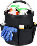 17L Cleaning Caddy with Handle & 6 Pockets, Foldable Cleaning Supply | Portable Shower Caddy, 600D Oxford Fabric Storage Basket for Home, Camping, Gardening, Bathroom by FL