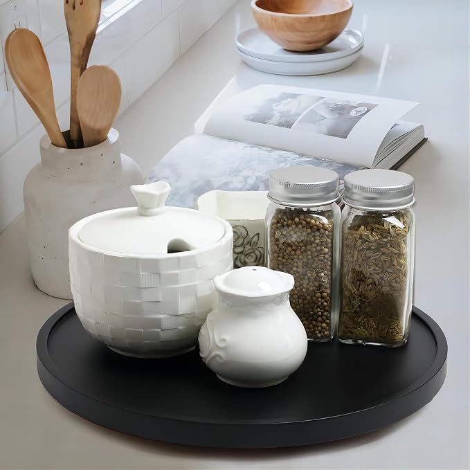 12-inch Lazy Susan Organizers, ACIAZAAZ Lazy Susan Turntable for Cabinet, Kitchen Turntable Storage for Table, Countertop, Pantry - Image 4