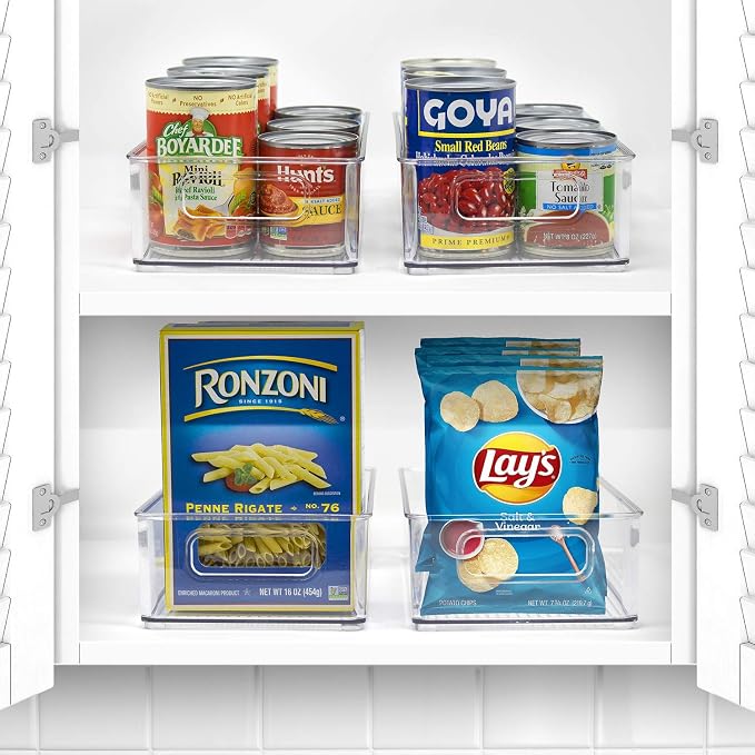 Sorbus Stackable Refrigerator Organizer Bins - Clear Storage Bins for Kitchen Pantry, Freezer & Fridge Organization - Food Organizing Plastic Containers with Handles for Countertops & Drawers (4 Pack) - Image 7