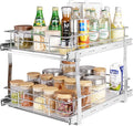 VEVOR 2 Tier 17"Wx21.2"Dx15.2"H Pull Out Cabinet Organizer, Heavy Duty Slide Out Pantry Shelves, Steel Roll Out Drawers, Sliding Drawer Storage for Home, 18.5"Wx22.5"Dx19"H Install Size for Cabinet by VEVOR