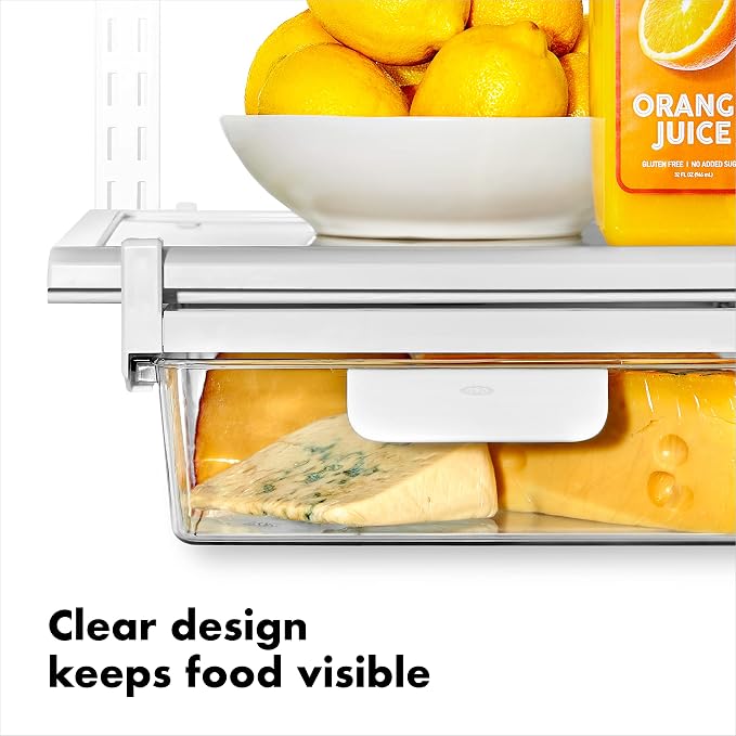 OXO Good Grips Fridge Undershelf Drawer 14 in - for Deli Meat, Cheese, Produce and More - Image 6