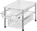 Simple Houseware Stackable 2 Tier Sliding Basket Organizer Drawer, Chrome by SimpleHouseware