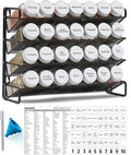 SpaceAid Spice Rack Organizer with 28 Spice Jars, 386 Spice Labels, Chalk Marker and Funnel Set for Cabinet, Countertop, Pantry, Cupboard or Door & Wall Mount - 28 Jars, 13.4" W × 10.8" H, White by SpaceAid