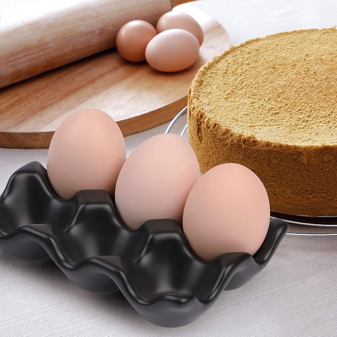 6 Cups Egg Tray Serveware, Eggs Dispenser, Egg Holder Set Kitchen Restaurant Fridge Storage Decorative Accessory (White,2 pack) - Image 8