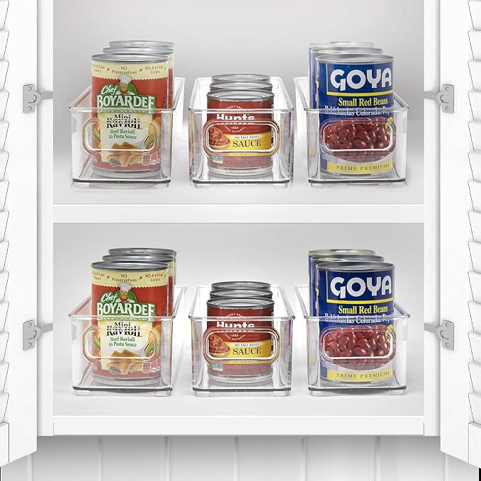 Sorbus Stackable Refrigerator Organizer Bins - Clear Storage Bins for Kitchen Pantry, Freezer & Fridge Organization - Food Organizing Plastic Containers with Handles for Countertops & Drawers (4 Pack) - Image 7
