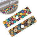 Bimkole 2 PCS Faucet Absorbent Mat, Kitchen Faucet Sink Splash Guard Wraparound Cloth Pads Drip Catcher for Sink Faucet for Kitchen Bathroom Faucet, Colorful Faucet Mat, 15 x 4 Inch Flower A7 by Bimkole