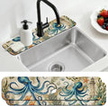 2 Pcs Kitchen Sink Splash Guard Faucet Mat Moroccan Tiles Pattern Faucet Mat for Sinks Flower Absorbing Drying Mats for Kitchen Bathroom by CONCHLERY%E6%97%97%E8%88%B0%E5%BA%97