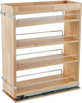 DINDON Pull Out Spice Rack Cabinet Organizer, (8" W x 21.9" D x 25.2" H) Multi-Use Soild Wood Pull Out Cabinet Organizer Slide Out Shelf Sliding Base Cabinet Storage Organization by DINDON