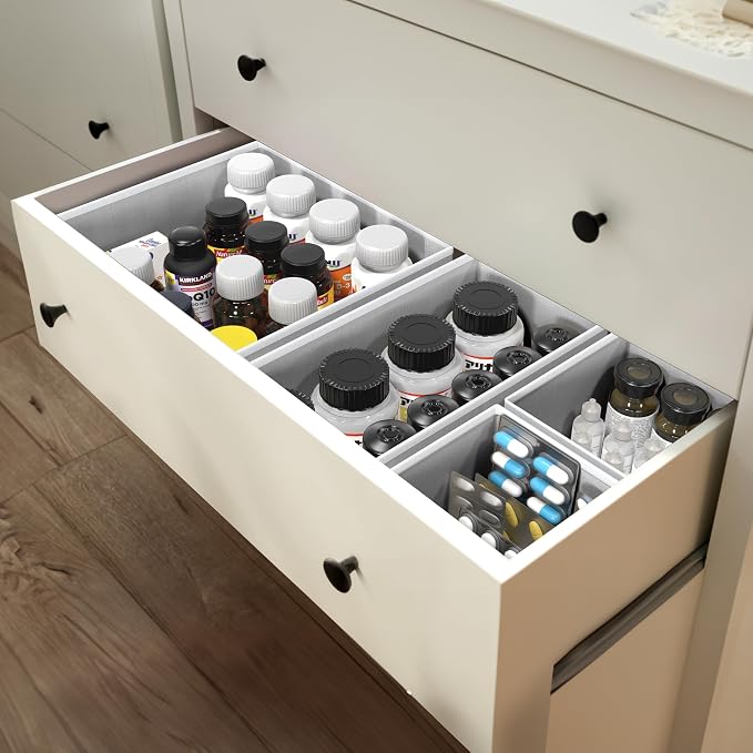 Simple Houseware Foldable Drawer Organizer Stocking Bin, Set of 12, Gray | Fabric Storage Bins for Clothes, Underwear, Bra, Panty, Socks, Onesies – Closet & Dresser Dividers for Home - Image 7